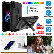 Rugged Phone Case for iPhone X Drop-protection Phone Case with Kickstand Heavy Duty Dual Layers Phone Protective Cover