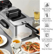 Electric Stainless Steel Deep Fryer with Timer