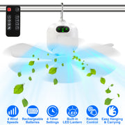 Rechargeable Tent Fan with Light