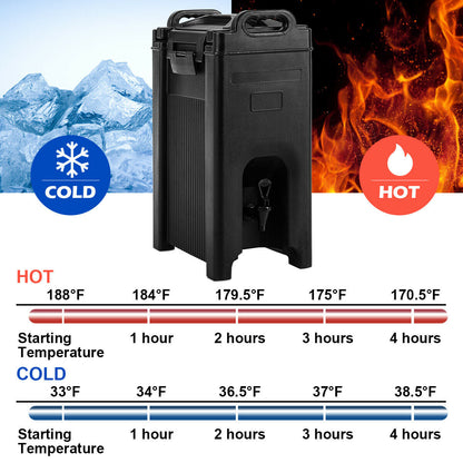 5 Gallon Insulated Beverage Server Dispenser-Black