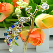 Colorful Crystal Diamond Peacock Dust Cap Pendant for Cell Phone 3.5mm Jack