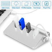 4 Ports USB3.0 Hub 5Gbps USB3.0 Aluminum Expansion Hub Splitter File Video Date Reader Transmission