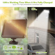 Solar Lights 1000lm Wall Lights Solar Flood Lights w/ Light Sensitivity 120° Motion Sensor