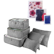 9Pcs Grey Clothes Storage Bags Travel Luggage Organizer