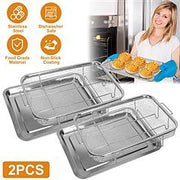 2Pcs Air Fryer Basket Tray
