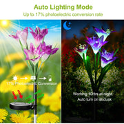 2Pcs Solar Garden Lights Outdoor Lily Flower LED Light 7-Color Changing