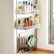 3 Pack Strong Magnetic Spice Rack with 8 Hooks Fridge Oven Microwave