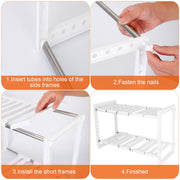 2-Tier Under Sink Organizer Retractable Kitchenware Rack Holders