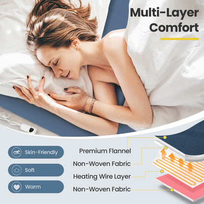 Electric Heated Mattress Pad with 5 Heating Levels and Overheat Protection