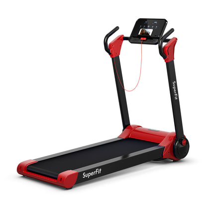 2.25 HP Electric Motorized Folding Running Treadmill Machine with LED Display-Black - Red