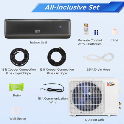 Energy Star Certified 24000 BTU 21 SEER2 208-230V Mini Split Air Conditioner and Heater Gray Wifi Enabled