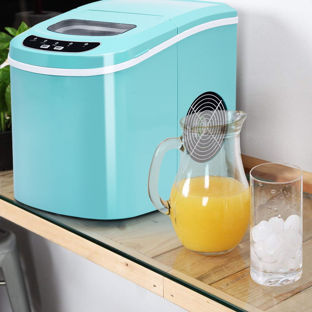Mini Portable Compact Electric Ice Maker Machine-Green