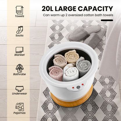 Bathroom Towel Warmer Bucket with Fragrance Holder and Auto Shut