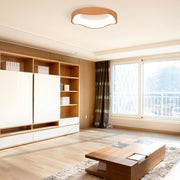 24W Modern LED Mount Ceiling Light with Wood Pattern and Metal Frame-Natural