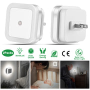 2Packs LED Night Lights Plug-in Light Sensor Lamps Cordless Indoor LED Lighting For Postpartum Mother Babysitter Aged Parent Bedroom Bathroom