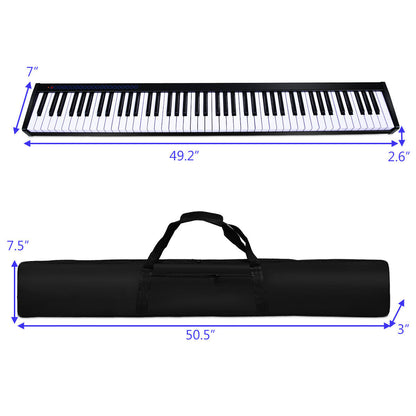 88-Key Portable Electronic Piano with Voice Function-Black