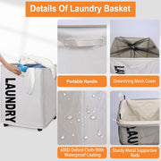 82L/21.6Gal Large Rolling Laundry Hamper