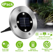 4pcs Solar Ground Light Waterproof Buried Light In-Ground Path Deck Lawn