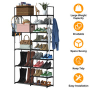 9 Tiers Plus 5 Tiers Shoe Rack Metal Shoe Storage Shelf