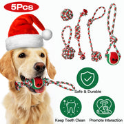 5Pcs Christmas Dog Rope