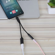 USB Type C to 3.5mm Aux Audio Charging Adapter Braided TPE Metal Shell Headphone Jack Splitter Cable Wire Charger