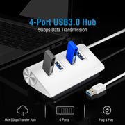 4 Ports USB3.0 Hub 5Gbps USB3.0 Aluminum Expansion Hub Splitter File Video Date Reader Transmission