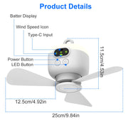 Rechargeable Tent Fan with Light