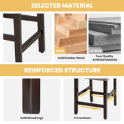 2 Pcs Fabric Nail Head Counter Height Dining Side Chairs Set-Gray