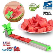 Watermelon Slicer Stainless Steel Watermelon Cubes Windmill Cutter Melon Knife Fruit Tools Kitchen Gadgets