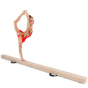 7 Feet Folding Portable Floor Balance Beam with Handles for Gymnasts-Brown - Brown