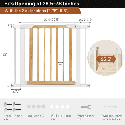Extendable Safety Gate for Baby and Pet-Natural