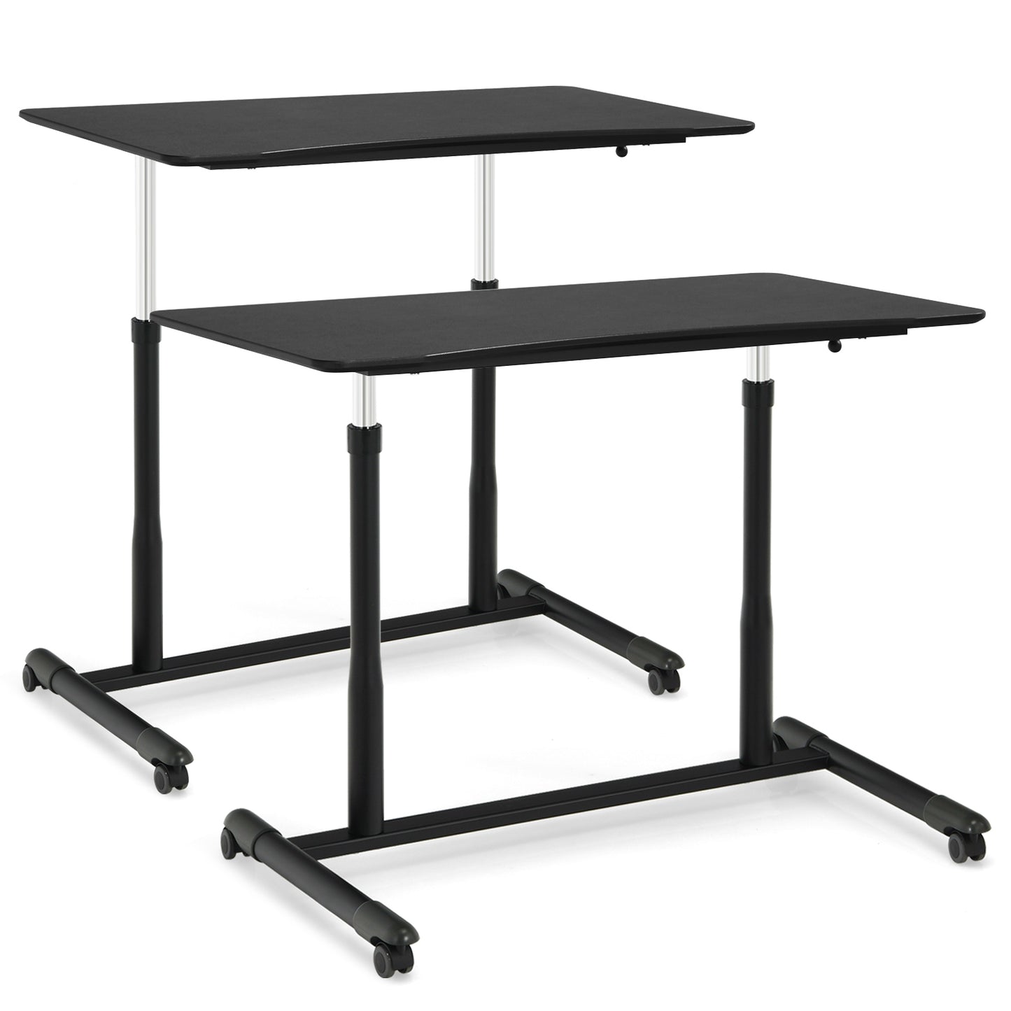 Height Adjustable Computer Desk Sit to Stand Rolling