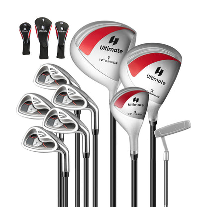 Women's 9 Pieces Complete Golf Club Set-Red - Red