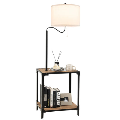 360¬∞ Rotatable Floor Lamp with End Table and USB Charging Ports
