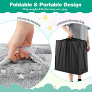 Foldable Floor Mattress for Kids with Washable Flannel Cover