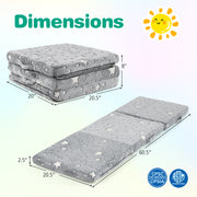 Foldable Floor Mattress for Kids with Washable Flannel Cover