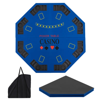 8-Player Foldable Poker Table Top with Carrying Bag