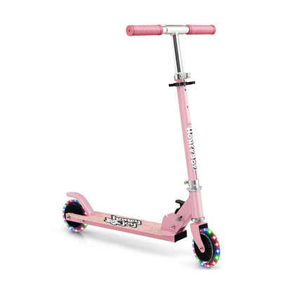 Folding Kick Scooter with 3 Adjustable Heights for Kids-Blue - Pink