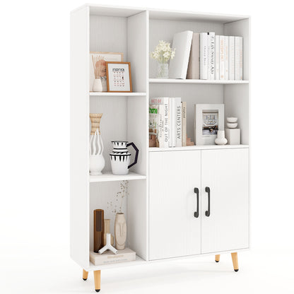 Free Standing Pantry Cabinet with 2 Door Cabinet and 5 Shelves