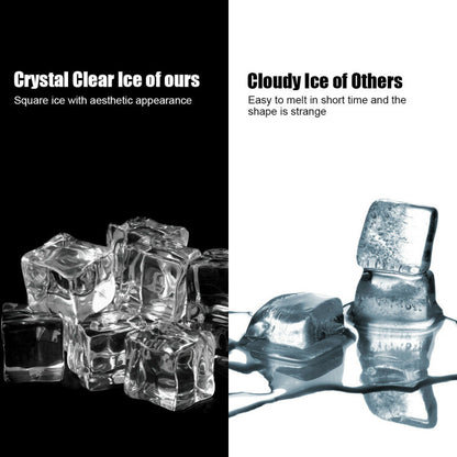 48lbs Stainless Ice Maker with LCD & Self-Cleaning