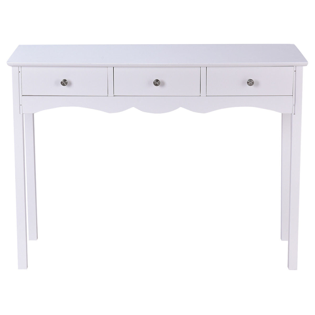 Side Sofa Table with Storage 3-Drawers-white