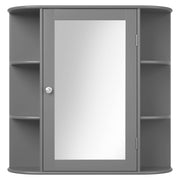 Multipurpose Mount Wall Surface Bathroom Storage Cabinet with Mirror-Gray