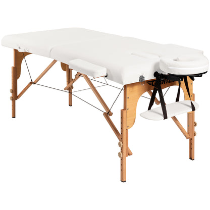 Portable Adjustable Facial Spa Bed with Carry Case-White - White