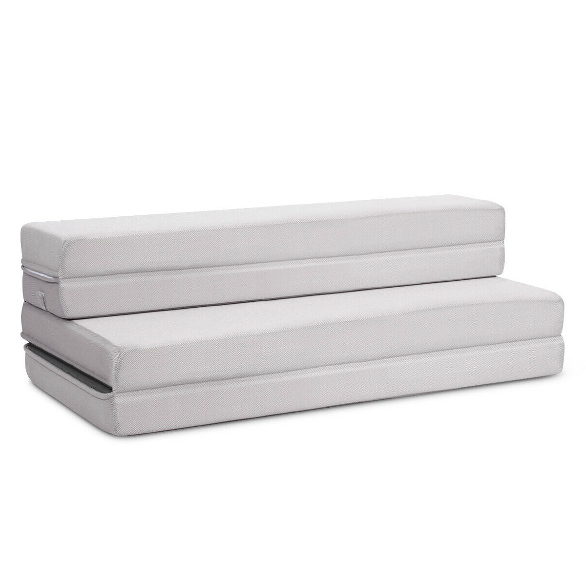 4 Inch Folding Sofa Bed Foam Mattress with Handles-Queen Size - Full Xl