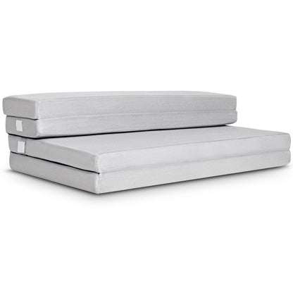 4 Inch Folding Sofa Bed Foam Mattress with Handles-Queen Size - Queen Size