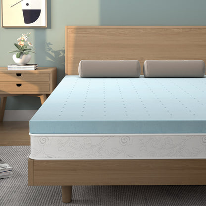 4 Inch Gel Injection Memory Foam Mattress Top Ventilated Mattress Double Bed-Queen Size