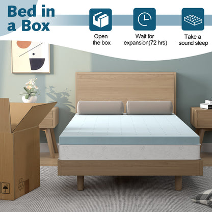 4 Inch Gel Injection Memory Foam Mattress Top Ventilated Mattress Double Bed-Twin Size