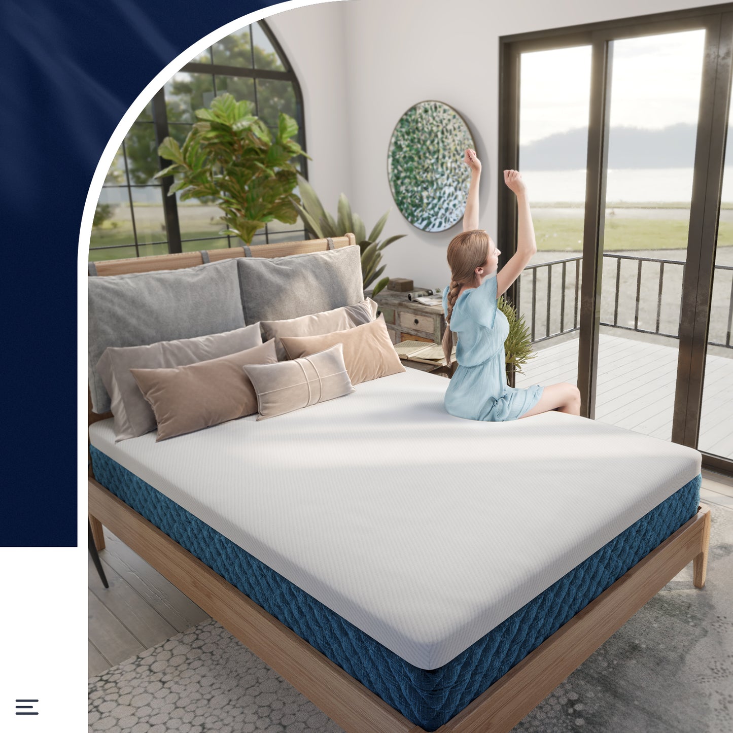 10 Inch Mattress with Jacquard Fabric Cover in a Box-Queen Size