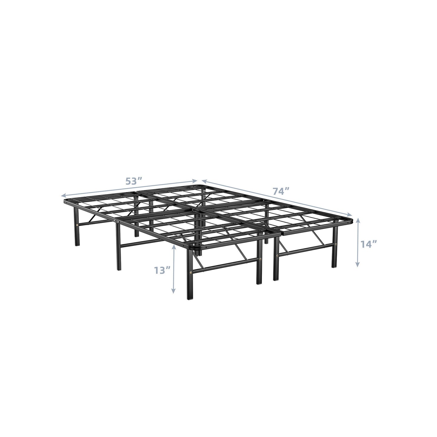 Twin/Full/Queen Size Foldable Metal Platform Bed with Tool-Free Assembly