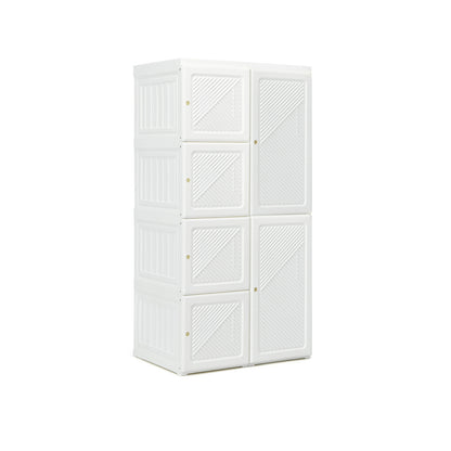 Foldable Armoire Wardrobe Closet with 8 Cubby Storage